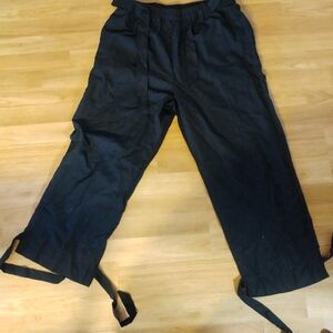 Black Wide-Leg Pants with Ties